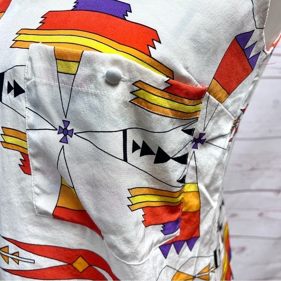 Anthropologie Jamison Colorful Aztec Ikat Silk Camisole Tank Top - Picture 3 of 7